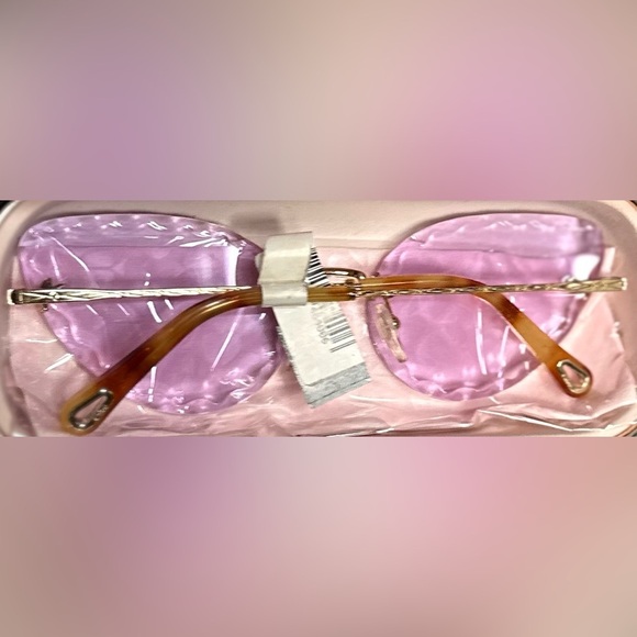 RARE Chloé Scalloped Cat Eye Sunglasses Purple Gradient 60MM NWT Luxe main image 11